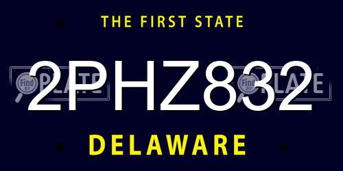 2PHZ832 Delaware License Plate