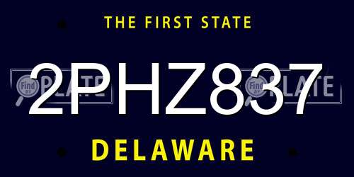2PHZ837 Delaware License Plate