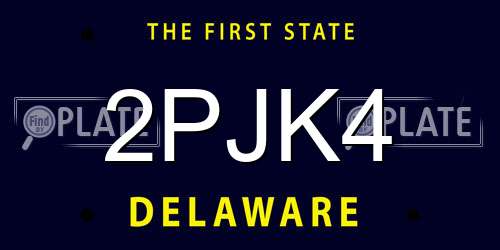 2PJK4 Delaware License Plate