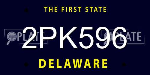 2PK596 Delaware License Plate