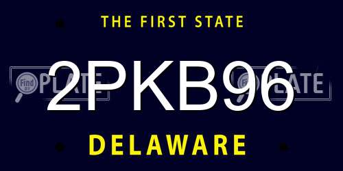 2PKB96 Delaware License Plate