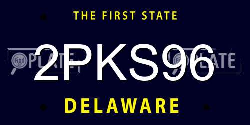 2PKS96 Delaware License Plate