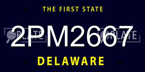 2PM2667 Delaware License Plate