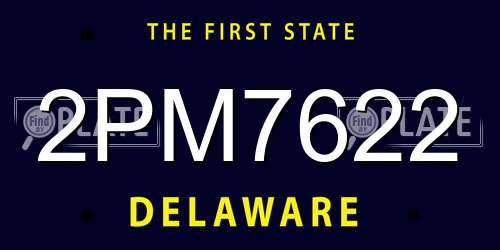 2PM7622 Delaware License Plate