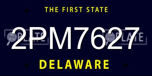 2PM7627 Delaware License Plate