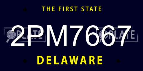 2PM7667 Delaware License Plate