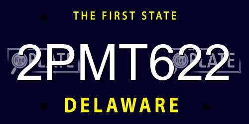 2PMT622 Delaware License Plate