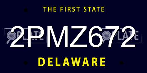 2PMZ672 Delaware License Plate