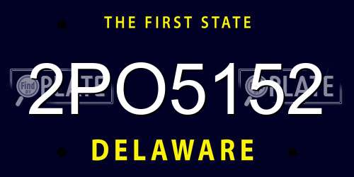 2PO5152 Delaware License Plate