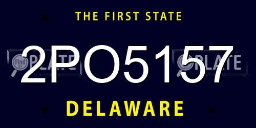 2PO5157 Delaware License Plate