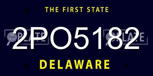 2PO5182 Delaware License Plate
