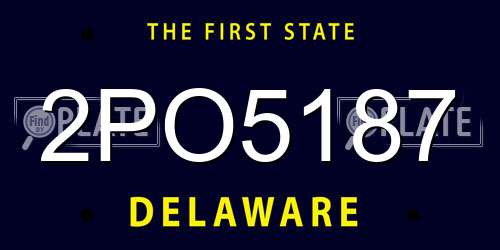2PO5187 Delaware License Plate