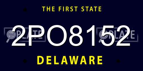 2PO8152 Delaware License Plate