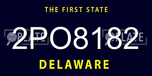 2PO8182 Delaware License Plate