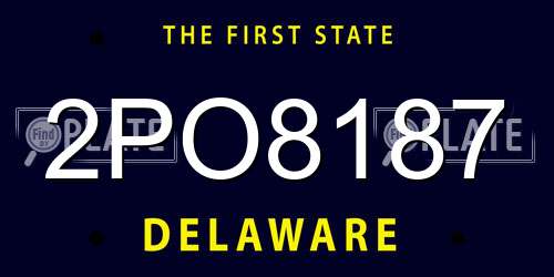 2PO8187 Delaware License Plate