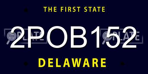 2POB152 Delaware License Plate