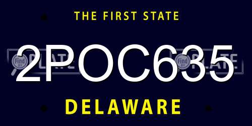 2POC635 Delaware License Plate