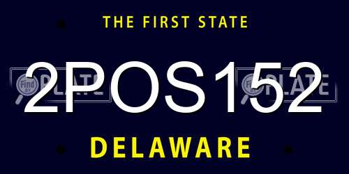 2POS152 Delaware License Plate