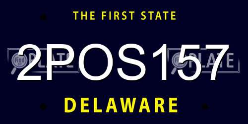 2POS157 Delaware License Plate
