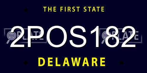 2POS182 Delaware License Plate