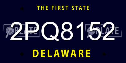 2PQ8152 Delaware License Plate