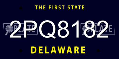 2PQ8182 Delaware License Plate
