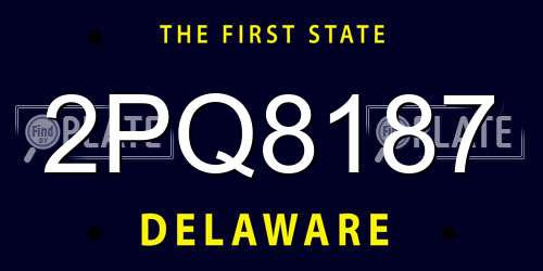 2PQ8187 Delaware License Plate