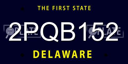 2PQB152 Delaware License Plate