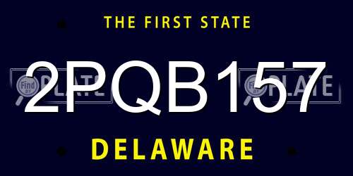 2PQB157 Delaware License Plate
