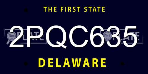 2PQC635 Delaware License Plate