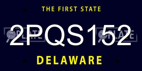 2PQS152 Delaware License Plate