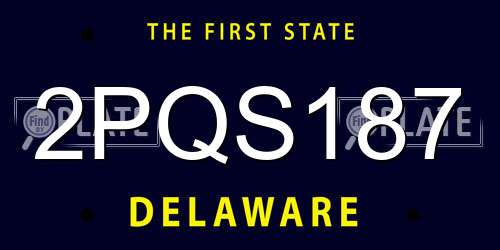 2PQS187 Delaware License Plate