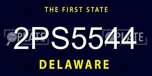 2PS5544 Delaware License Plate