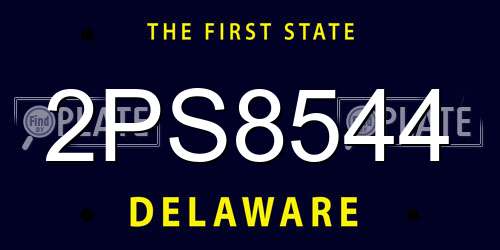 2PS8544 Delaware License Plate