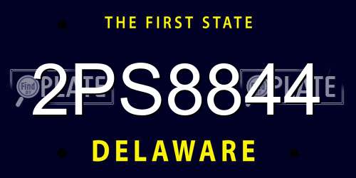 2PS8844 Delaware License Plate