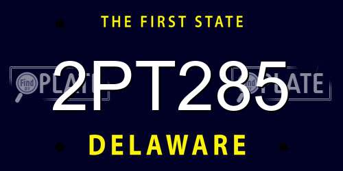 2PT285 Delaware License Plate