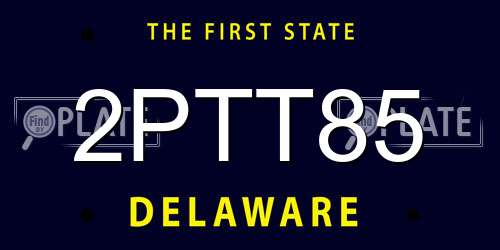 2PTT85 Delaware License Plate