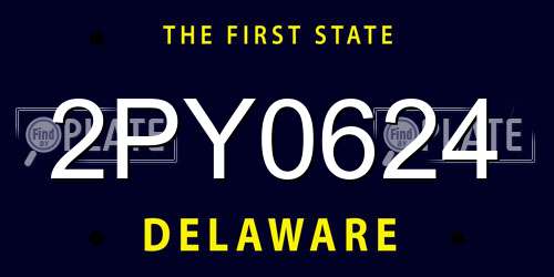 2PY0624 Delaware License Plate