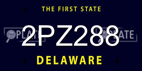 2PZ288 Delaware License Plate