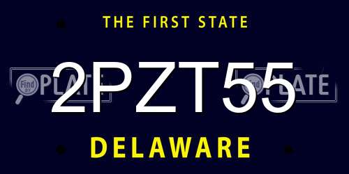 2PZT55 Delaware License Plate