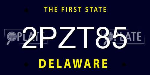 2PZT85 Delaware License Plate