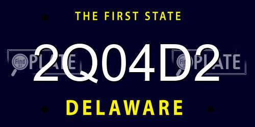 2Q04D2 Delaware License Plate