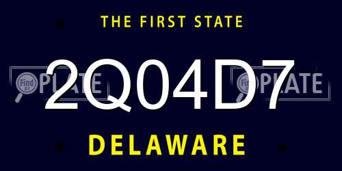 2Q04D7 Delaware License Plate