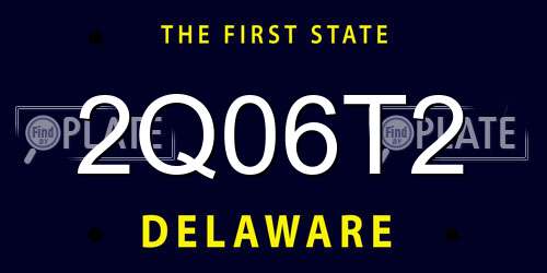 2Q06T2 Delaware License Plate