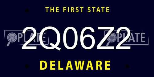 2Q06Z2 Delaware License Plate