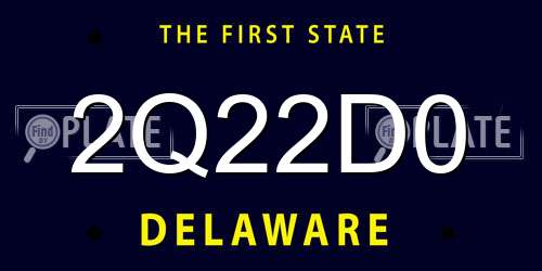 2Q22D0 Delaware License Plate