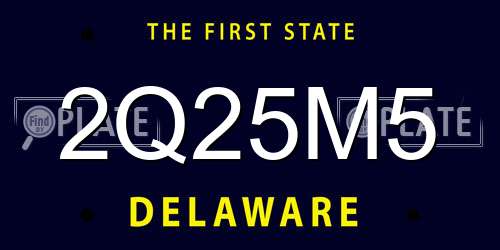 2Q25M5 Delaware License Plate