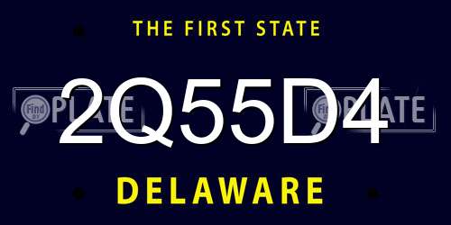 2Q55D4 Delaware License Plate