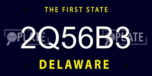 2Q56B3 Delaware License Plate