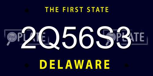 2Q56S3 Delaware License Plate